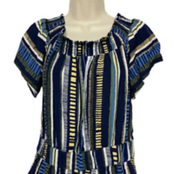 LOFT Outlet A Line Dress Small Empire Waist Striped - Picture 2 of 6